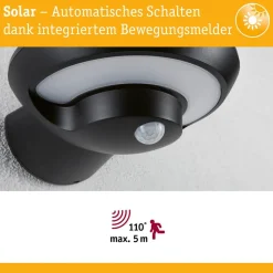 Paulmann udendørs LED-væglampe Bordola, sensor, antracit
