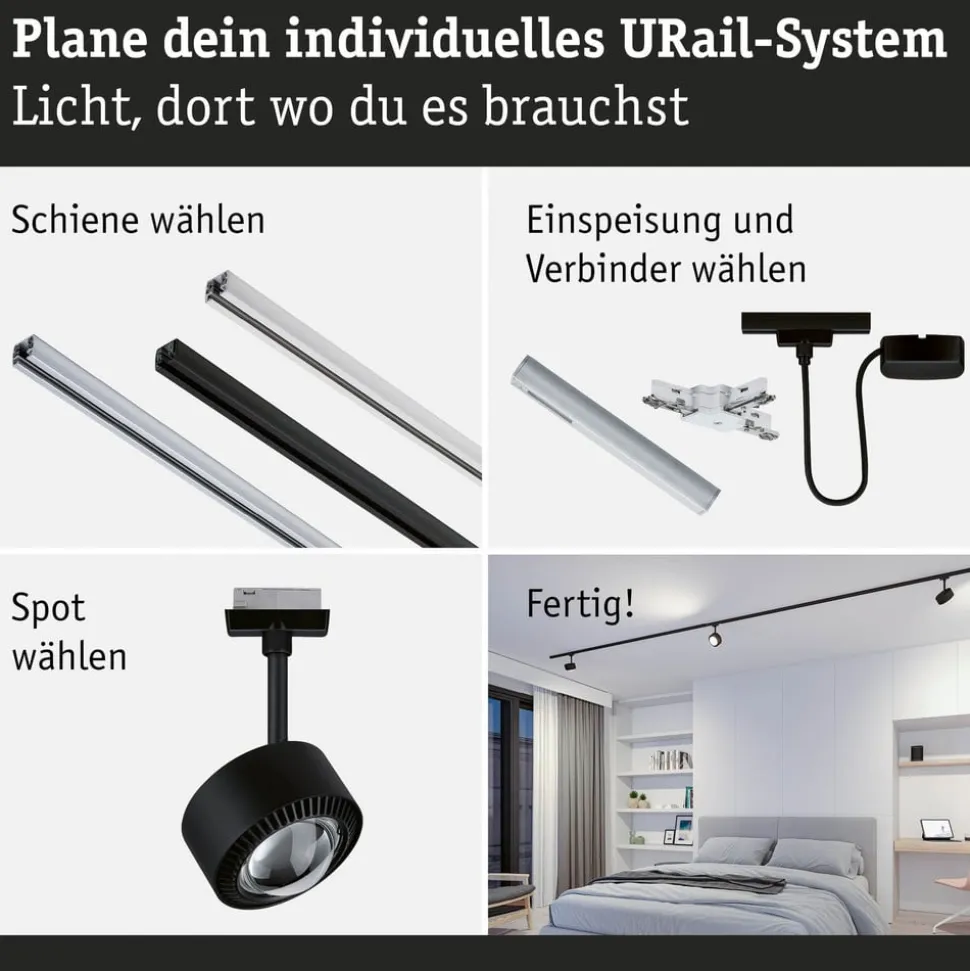 Paulmann URail Aldan LED-spotlight, sort mat, metal, CCT