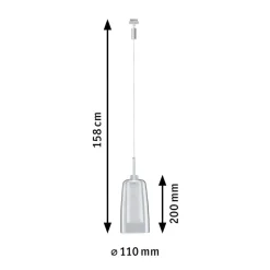 Paulmann URail Arido LED-pendellampe, mat krom