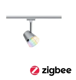 Paulmann URail Cone spot RGBW, mat krom, ZigBee