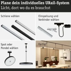 Paulmann URail Hildor LED-pendel 3.000K sort