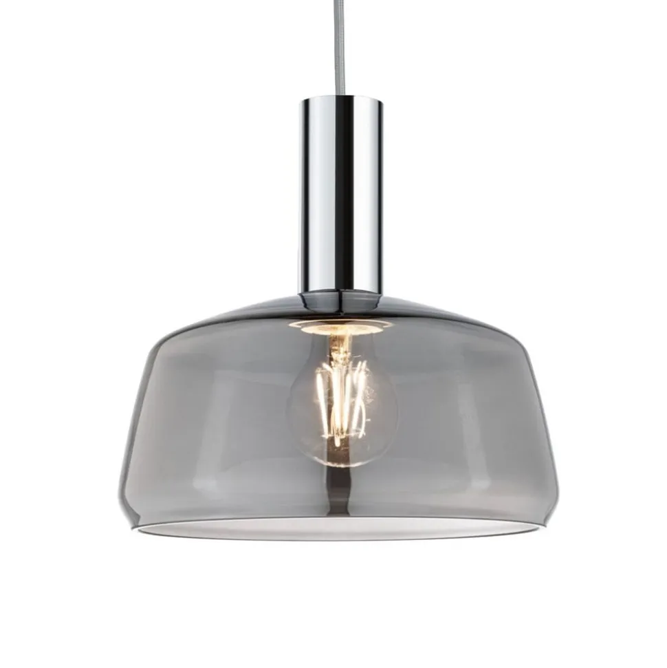 Paulmann URail lampeskærm Neila 2Easy, Ø 23 cm, røget glas