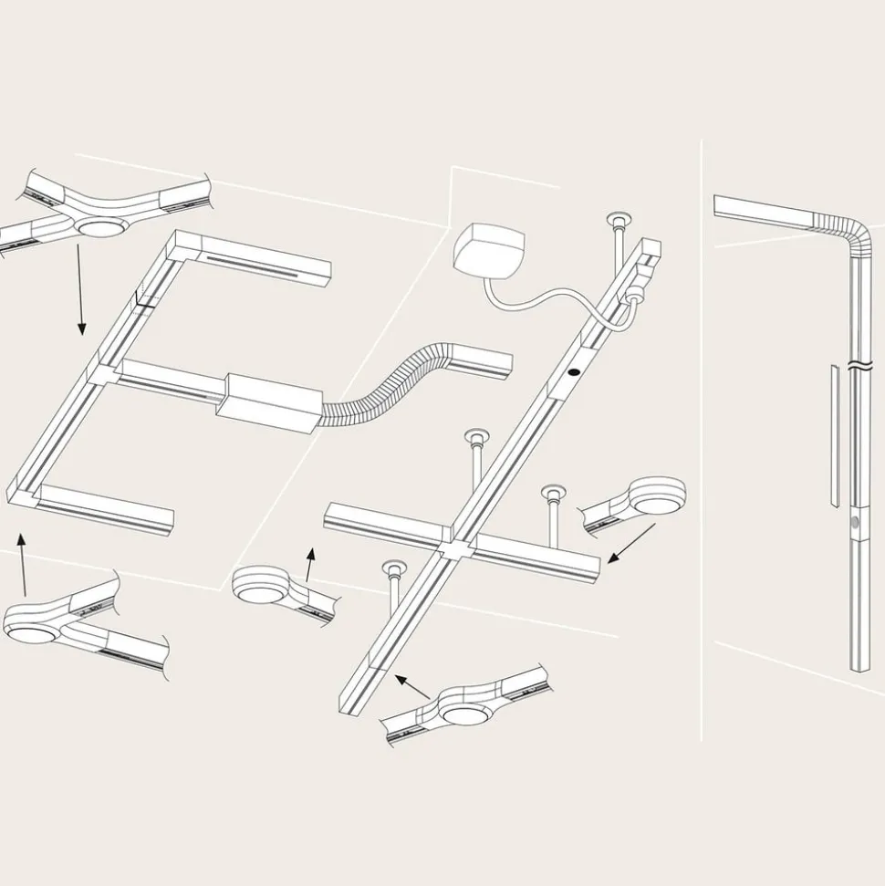 Paulmann URail LED L-stik, mat krom
