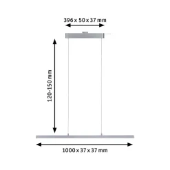 Paulmann URail LED-pendellampe Lento mat krom