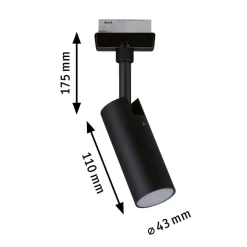 Paulmann URail LED-spot Tubo sort 4.000 K