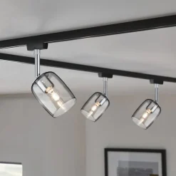 Paulmann URail Spot Blossom sort, røgfarvet glas