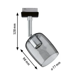 Paulmann URail Spot Blossom sort, røgfarvet glas