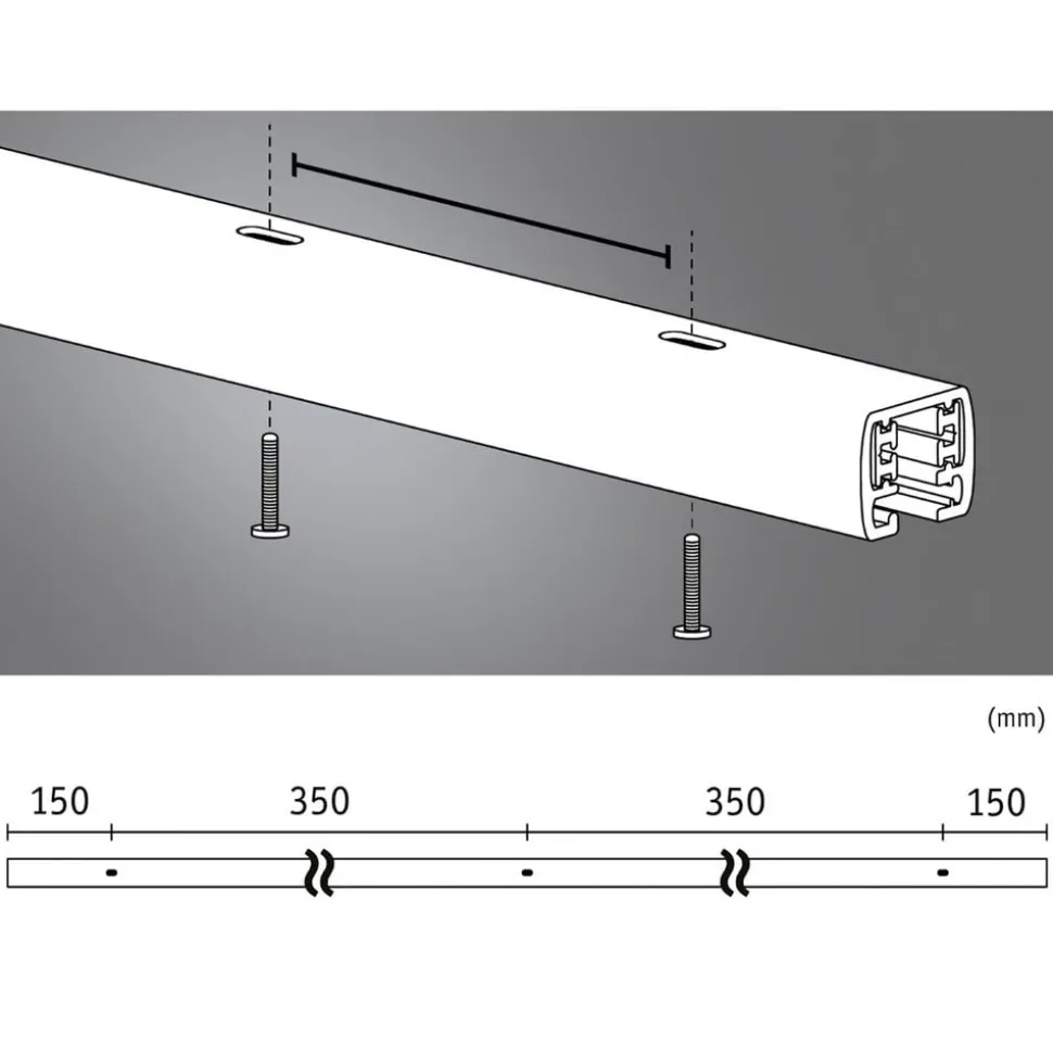 Paulmann URail systemskinne, 100 cm, sort mat