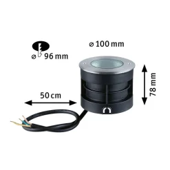 Paulmann Vanea LED indbygget gulvlampe IP67, Ø 10cm