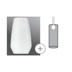 Paulmann Vento lampeskærm, hvid, Ø 17 cm, glas