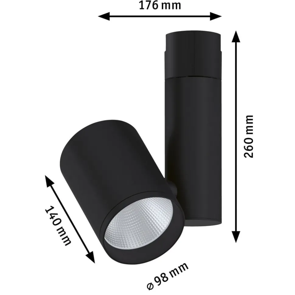 Paulmann Zeuz URail Spot 3.000K 39° sort mat