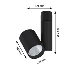 Paulmann Zeuz URail Spot 3.000K 39° sort mat