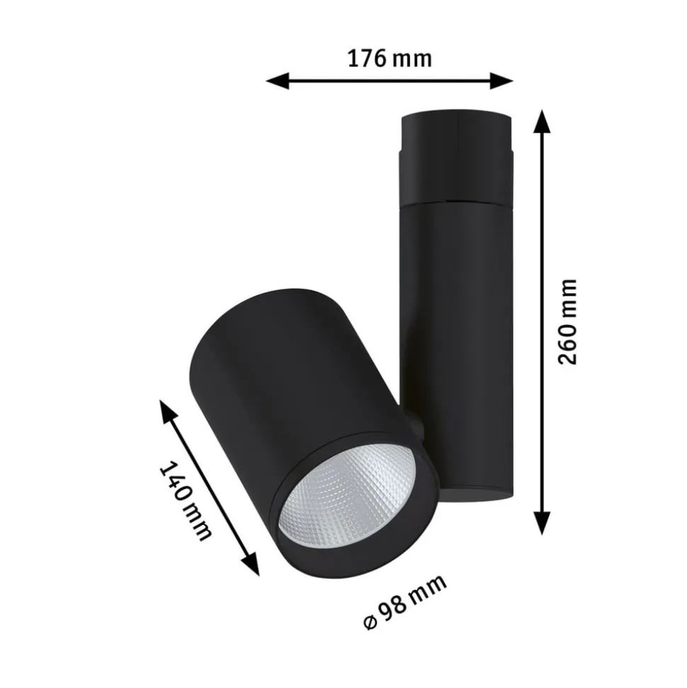 Paulmann Zeuz URail Spot 3.000K 15° sort mat