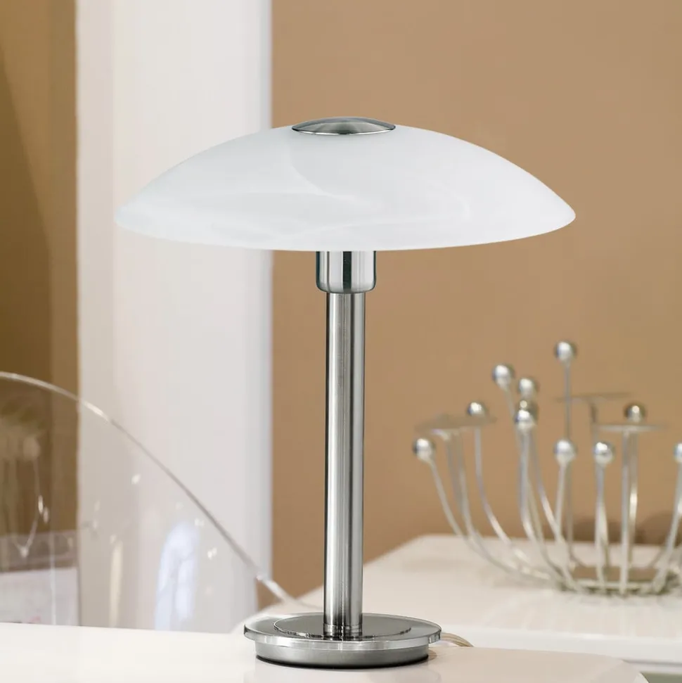 Paul Neuhaus Enova bordlampe, stålfarvet