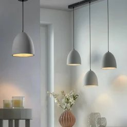 Paul Neuhaus Eton hængelampe, grå, beton, Ø 21 cm, G9
