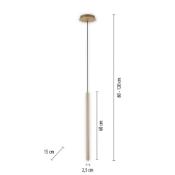 Paul Neuhaus Flute LED-hængelampe 1 lyskilde messing