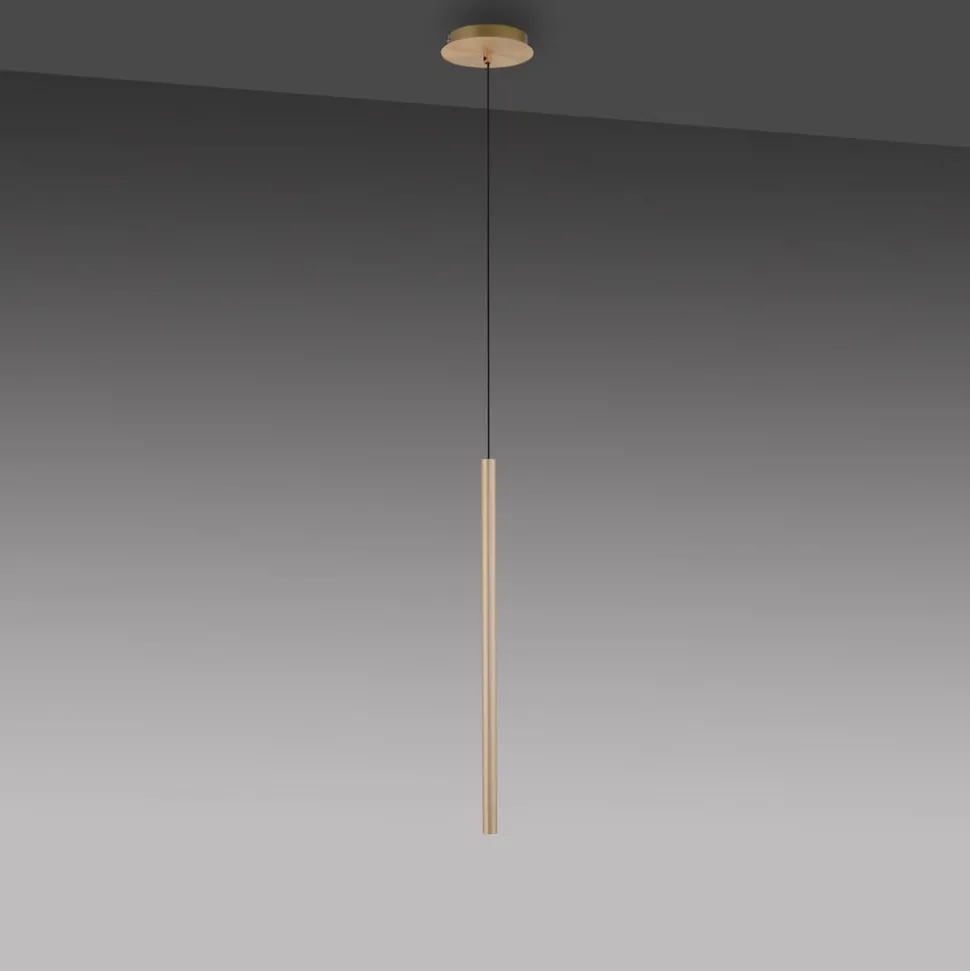 Paul Neuhaus Flute LED-hængelampe 1 lyskilde messing