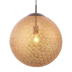 Paul Neuhaus Greta hængelampe, Ø 40 cm, guldfarvet, metal
