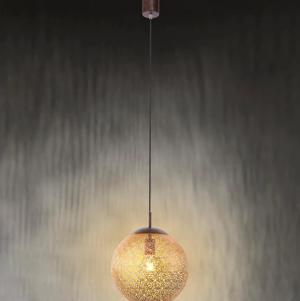 Paul Neuhaus Greta hængelampe, Ø 30 cm, guldfarvet, metal