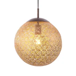 Paul Neuhaus Greta hængelampe, Ø 30 cm, guldfarvet, metal
