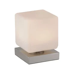 Paul Neuhaus LED-bordlampe Dadoa, stål, glas, dæmpbar