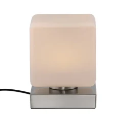 Paul Neuhaus LED-bordlampe Dadoa, stål, glas, dæmpbar
