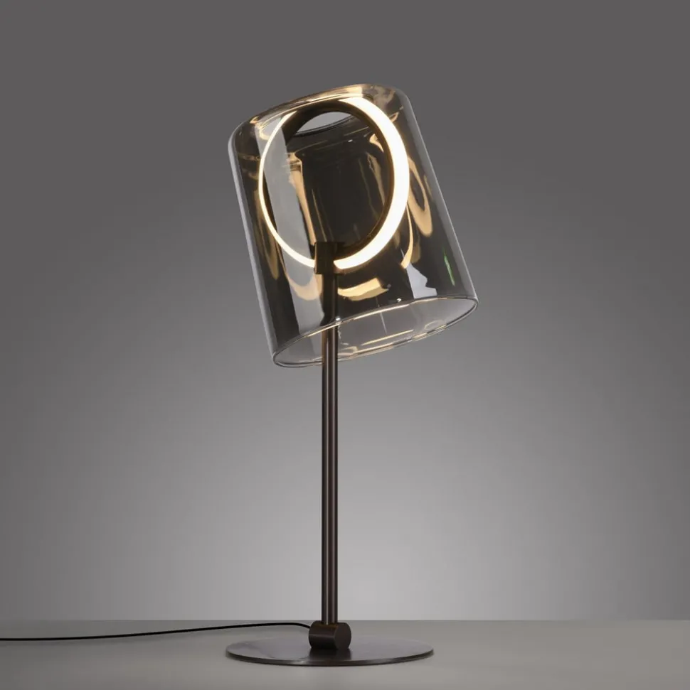Paul Neuhaus LED-bordlampe Zula, røggrå, højde 42 cm