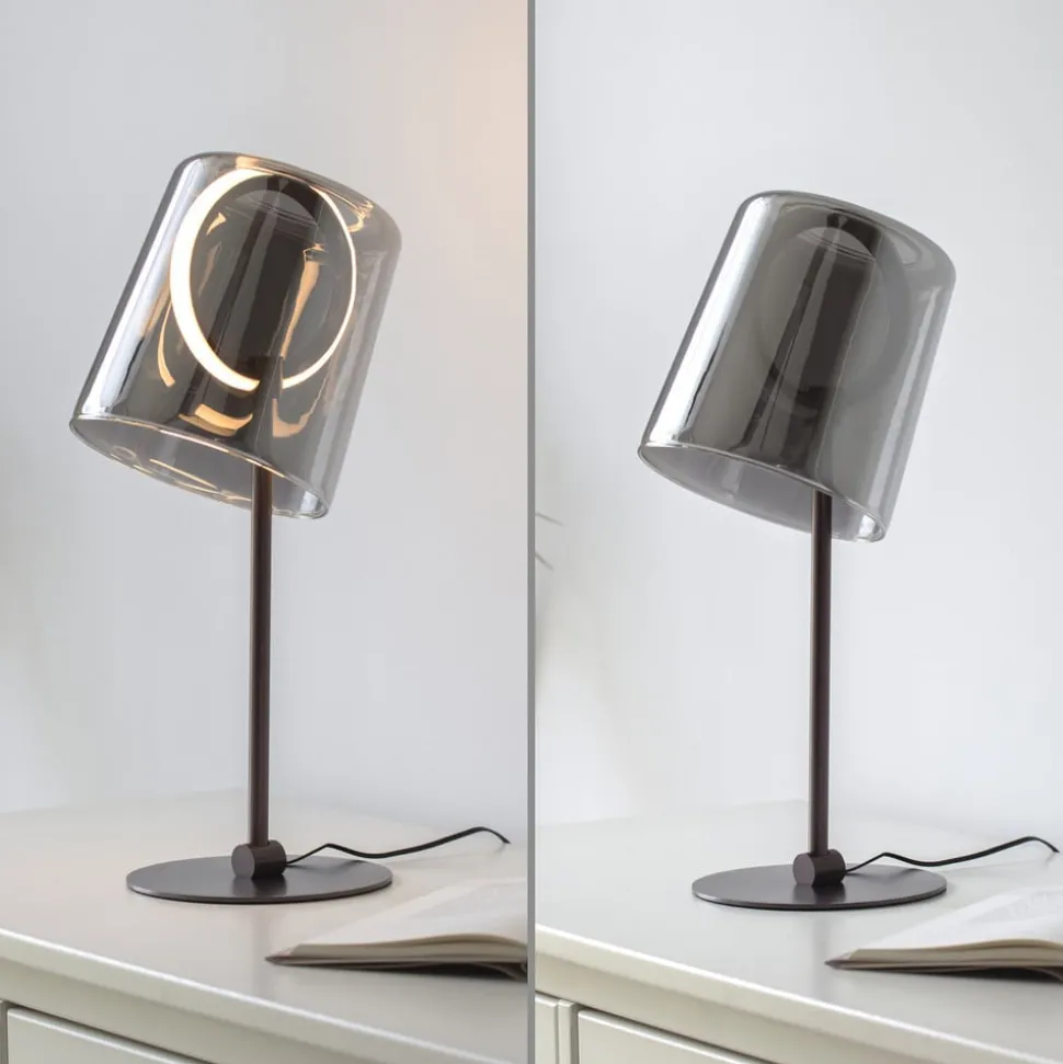 Paul Neuhaus LED-bordlampe Zula, røggrå, højde 42 cm