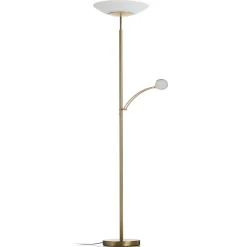 Paul Neuhaus LED-gulvlampe Alfred, messingfarvet, dæmpbar