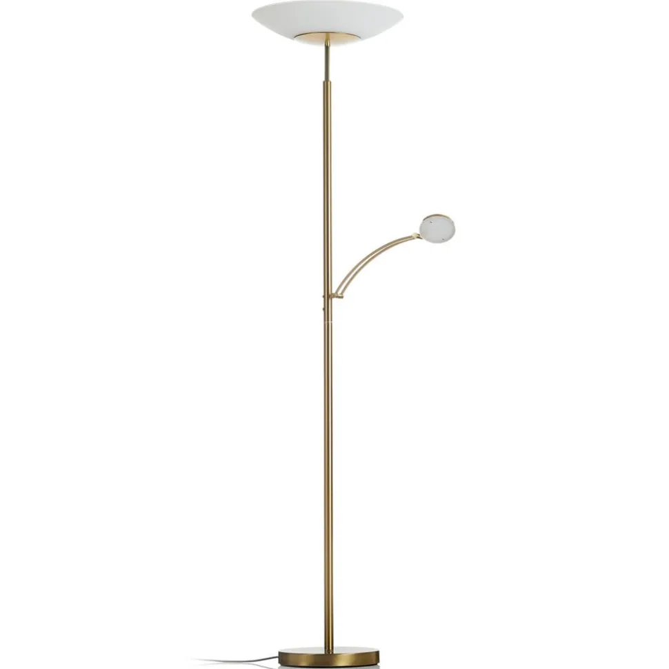 Paul Neuhaus LED-gulvlampe Alfred, messingfarvet, dæmpbar