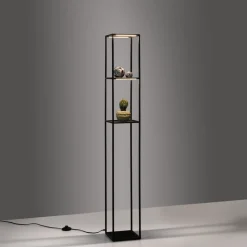 Paul Neuhaus LED-gulvlampe Contura, sort, metal, 140 cm