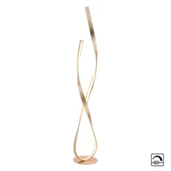 Paul Neuhaus LED-gulvlampe Linda, guld, metal, dæmpbar