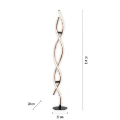 Paul Neuhaus LED-gulvlampe Polina, guld, metal, dæmpbar