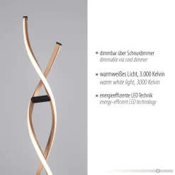Paul Neuhaus LED-gulvlampe Polina, guld, metal, dæmpbar