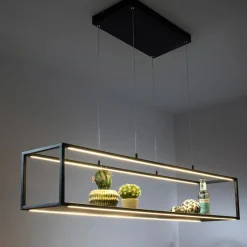 Paul Neuhaus LED-hængelampe Contura, sort, 105 cm