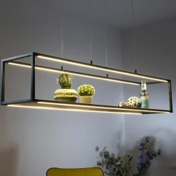 Paul Neuhaus LED-hængelampe Contura, sort, 105 cm