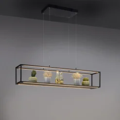 Paul Neuhaus LED-hængelampe Contura, sort, 105 cm