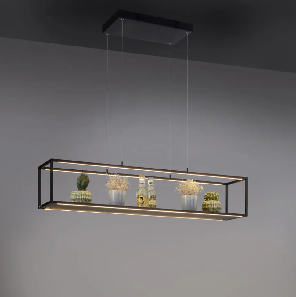 Paul Neuhaus LED-hængelampe Contura, sort, 105 cm