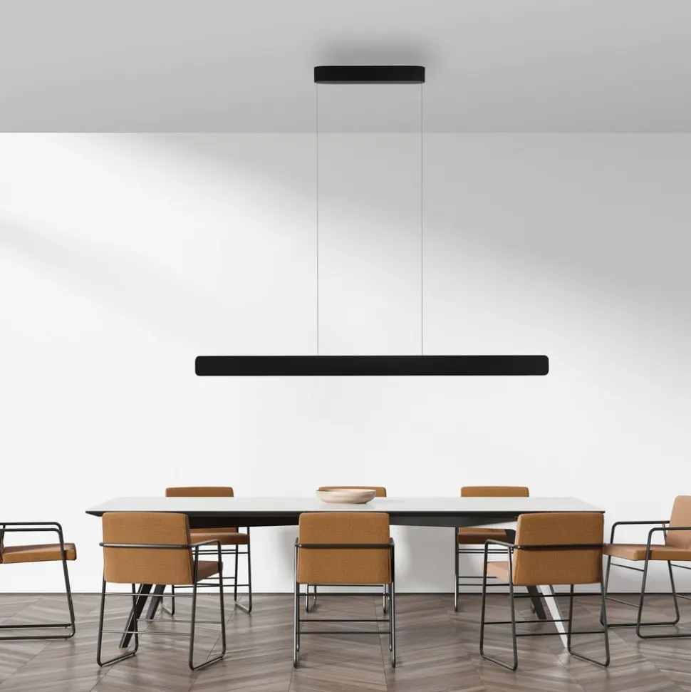 Paul Neuhaus LED-hængelampe Q-Stretto, sort, 120 cm