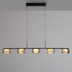 Paul Neuhaus LED-hængelampe Rika, 119 cm, glas, dæmpbar