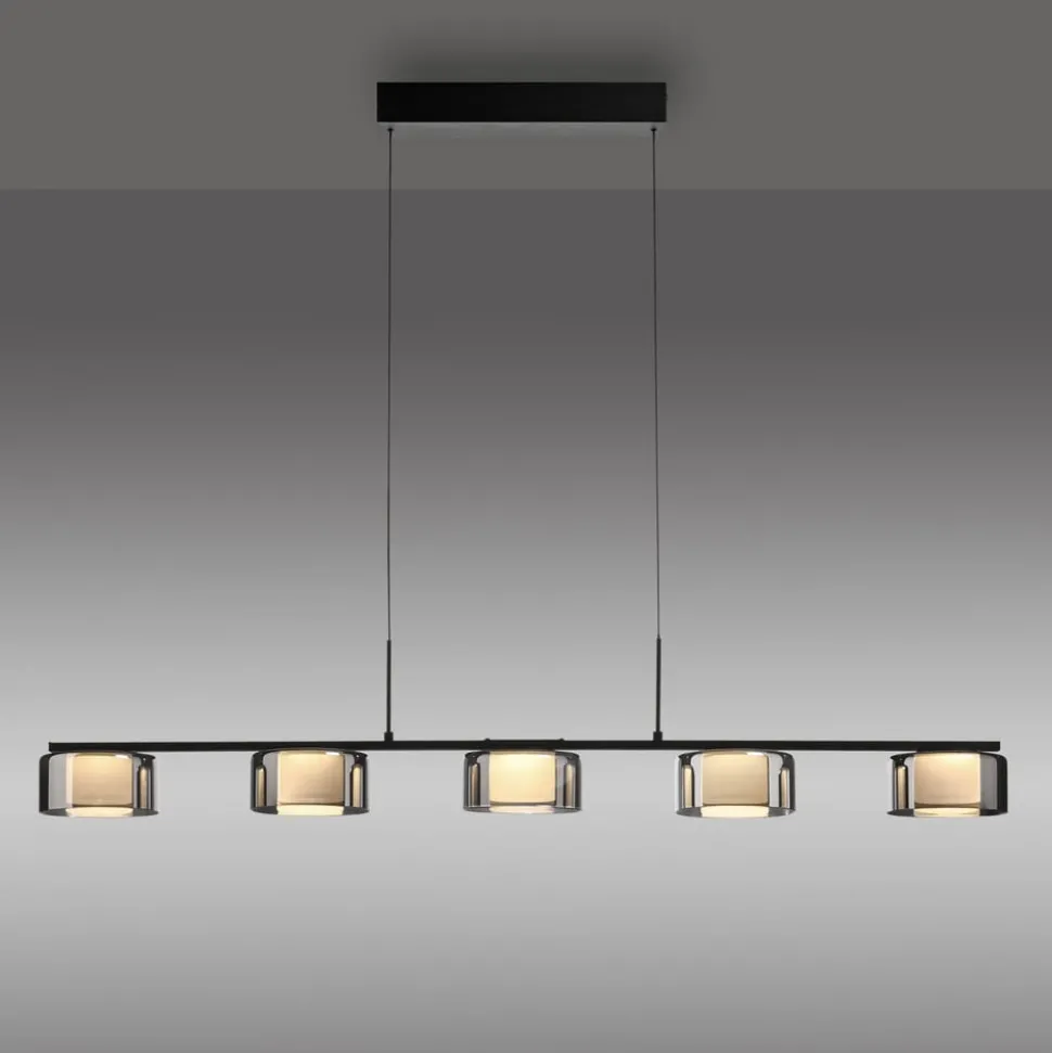 Paul Neuhaus LED-hængelampe Rika, 119 cm, glas, dæmpbar
