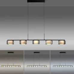 Paul Neuhaus LED-hængelampe Rika, 119 cm, glas, dæmpbar