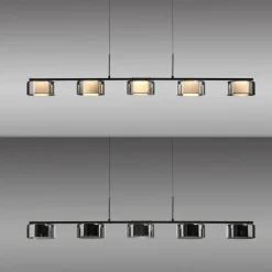 Paul Neuhaus LED-hængelampe Rika, 119 cm, glas, dæmpbar
