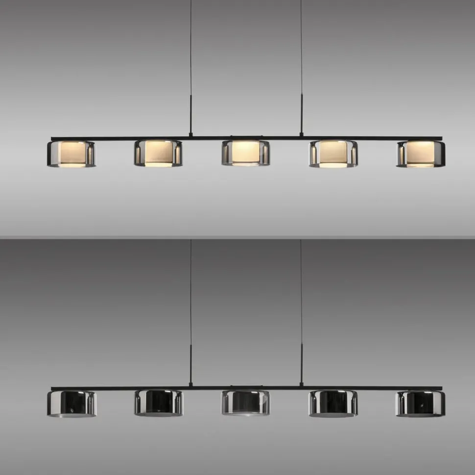 Paul Neuhaus LED-hængelampe Rika, 119 cm, glas, dæmpbar