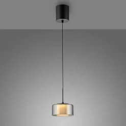 Paul Neuhaus LED-hængelampe Rika, Ø 15 cm, glas, dæmpbar