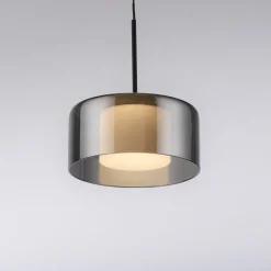 Paul Neuhaus LED-hængelampe Rika, Ø 15 cm, glas, dæmpbar