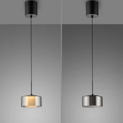 Paul Neuhaus LED-hængelampe Rika, Ø 15 cm, glas, dæmpbar