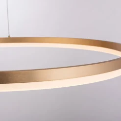 Paul Neuhaus LED-hængelampe Titus, Ø 80 cm, messing, dæmpbar