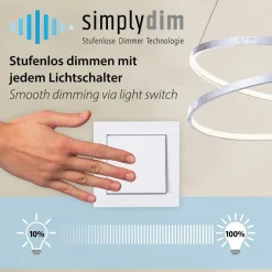 Paul Neuhaus LED-hængelampe Titus, Ø 80 cm, messing, dæmpbar