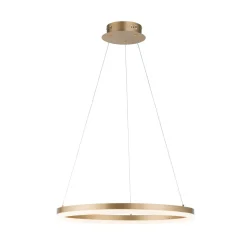 Paul Neuhaus LED-hængelampe Titus, Ø 60 cm, messing, dæmpbar